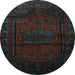 Round Persian Light Blue Traditional Rug, tr3121lblu