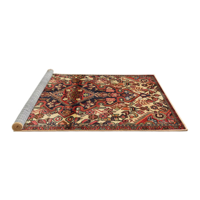 Sideview of Machine Washable Traditional Saffron Red Rug, wshtr3122