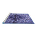 Sideview of Machine Washable Persian Blue Traditional Rug, wshtr3122blu