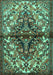 Machine Washable Persian Turquoise Traditional Area Rugs, wshtr3122turq