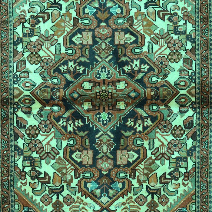 Machine Washable Persian Turquoise Traditional Area Rugs, wshtr3122turq