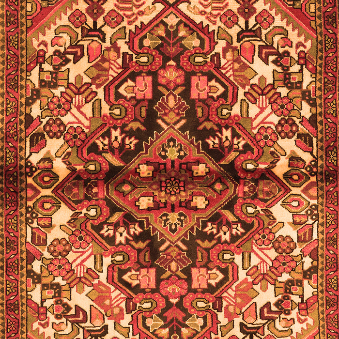 Serging Thickness of Machine Washable Persian Orange Traditional Area Rugs, wshtr3122org