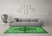 Machine Washable Persian Emerald Green Traditional Area Rugs in a Living Room,, wshtr3122emgrn