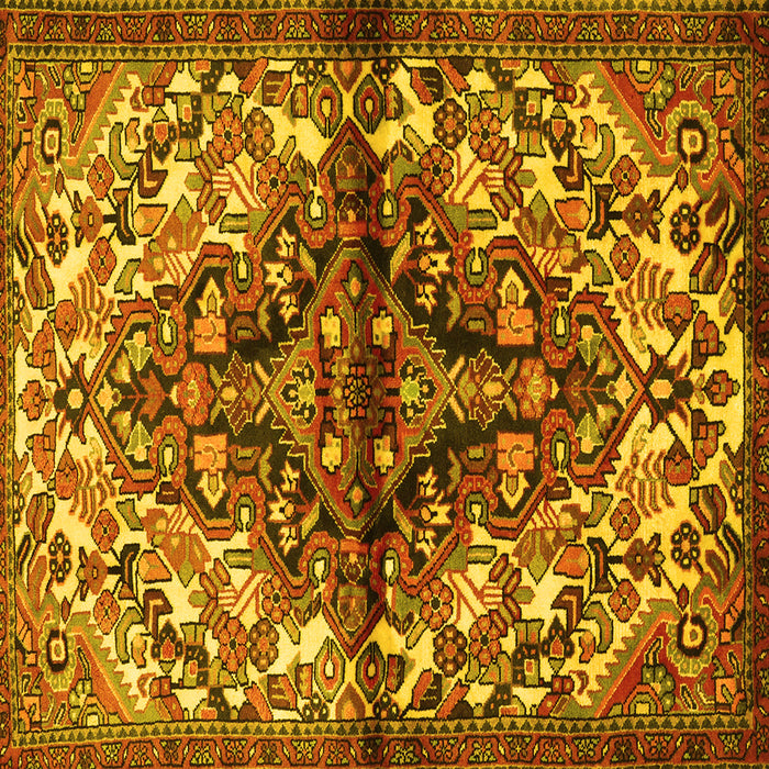 Square Machine Washable Persian Yellow Traditional Rug, wshtr3122yw