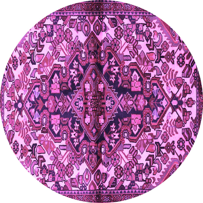 Round Persian Purple Traditional Rug, tr3122pur