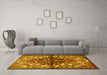 Machine Washable Persian Yellow Traditional Rug in a Living Room, wshtr3122yw