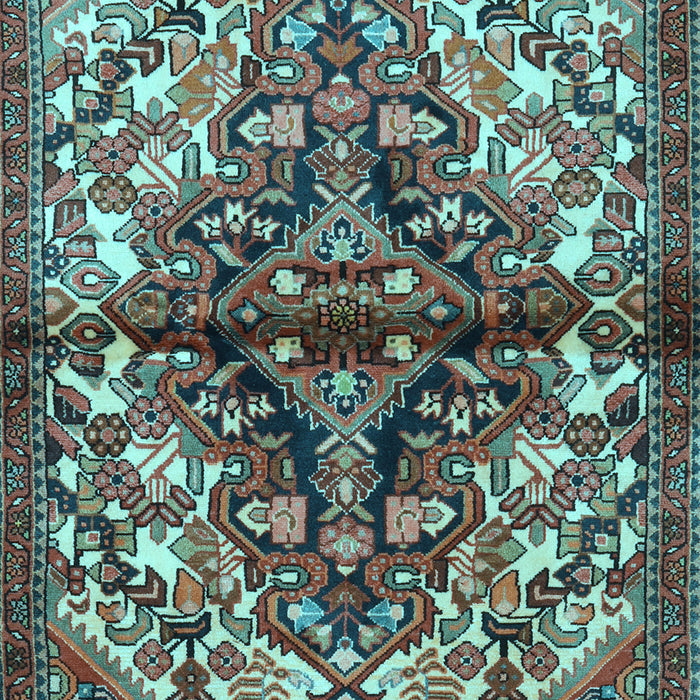 Machine Washable Persian Light Blue Traditional Rug, wshtr3122lblu