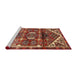 Sideview of Machine Washable Traditional Tomato Red Rug, wshtr3123