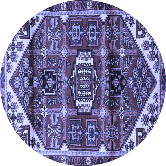 Round Persian Blue Traditional Rug, tr3123blu