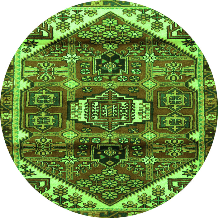 Square Persian Green Traditional Rug, tr3123grn