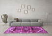 Machine Washable Persian Purple Traditional Area Rugs in a Living Room, wshtr3123pur