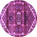 Round Persian Purple Traditional Rug, tr3123pur