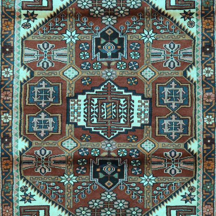 Machine Washable Persian Light Blue Traditional Rug, wshtr3123lblu
