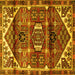 Square Machine Washable Persian Yellow Traditional Rug, wshtr3123yw