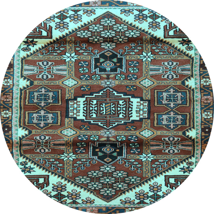 Round Persian Light Blue Traditional Rug, tr3123lblu