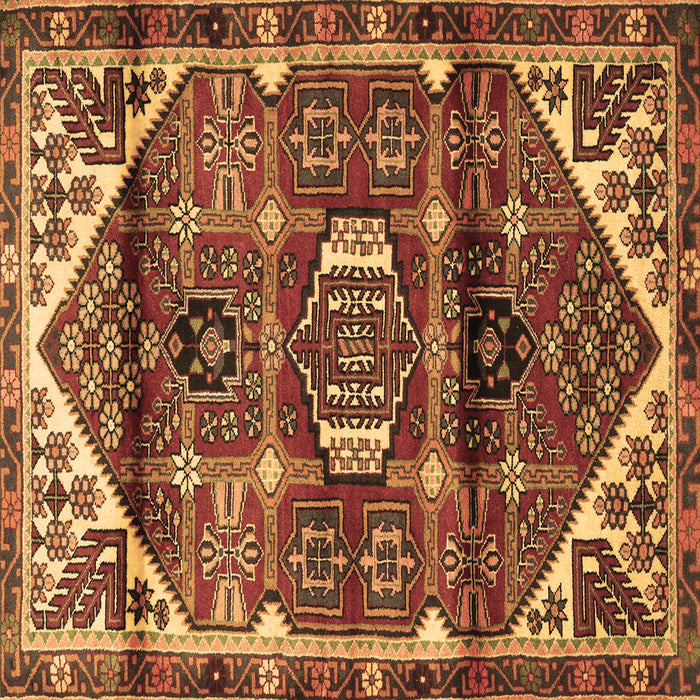 Square Persian Brown Traditional Rug, tr3123brn