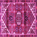Square Persian Pink Traditional Rug, tr3123pnk