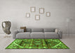 Machine Washable Persian Green Traditional Area Rugs in a Living Room,, wshtr3123grn