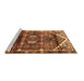 Sideview of Machine Washable Persian Brown Traditional Rug, wshtr3123brn