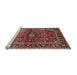 Sideview of Machine Washable Traditional Orange Salmon Pink Rug, wshtr3124