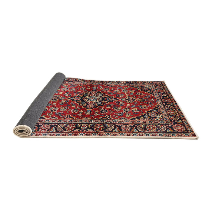 Sideview of Traditional Orange Salmon Pink Medallion Rug, tr3124