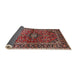 Sideview of Traditional Orange Salmon Pink Medallion Rug, tr3124