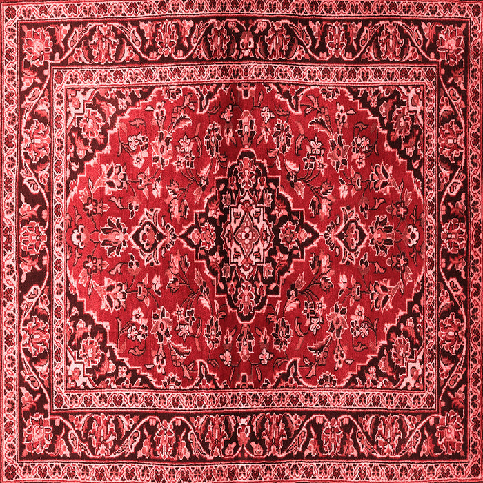 Machine Washable Medallion Red Traditional Rug, wshtr3124red