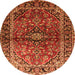 Square Medallion Orange Traditional Rug, tr3124org