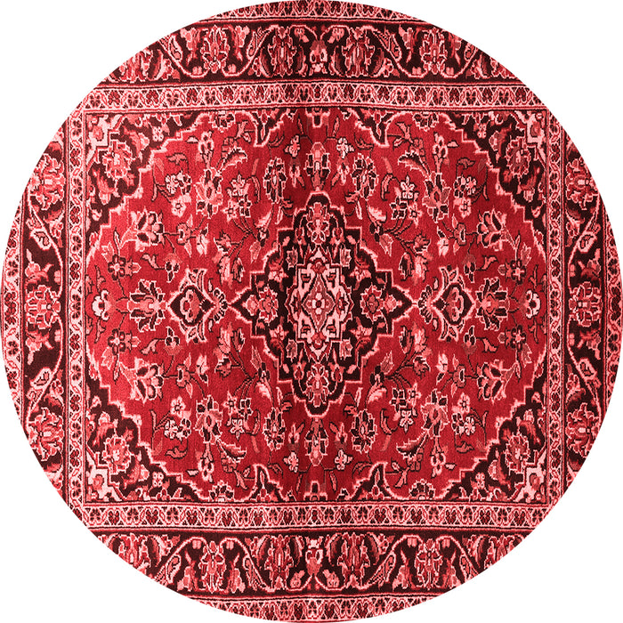 Machine Washable Medallion Red Traditional Rug, wshtr3124red