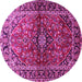 Round Medallion Pink Traditional Rug, tr3124pnk