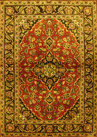 Medallion Yellow Traditional Rug, tr3124yw