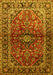 Medallion Yellow Traditional Rug, tr3124yw