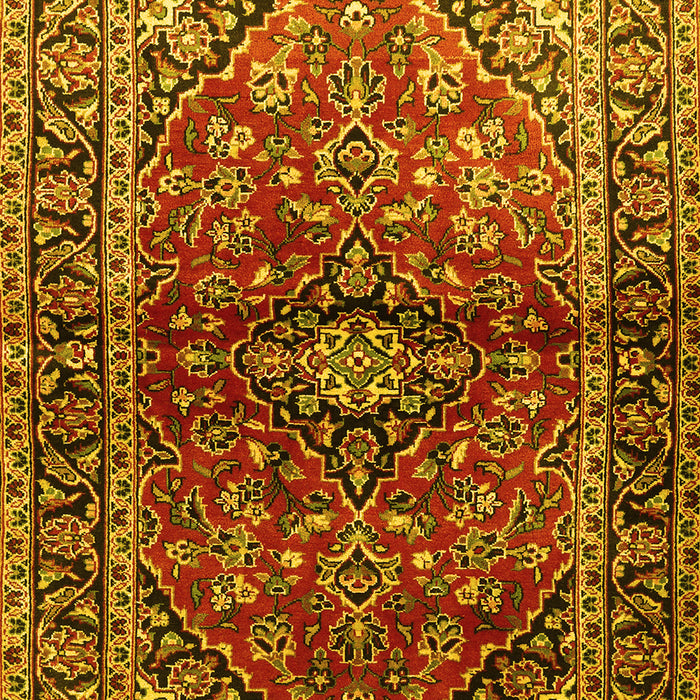 Medallion Yellow Traditional Rug, tr3124yw