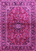Machine Washable Medallion Pink Traditional Rug, wshtr3124pnk