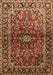 Medallion Brown Traditional Rug, tr3124brn