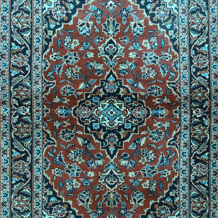 Medallion Light Blue Traditional Rug, tr3124lblu