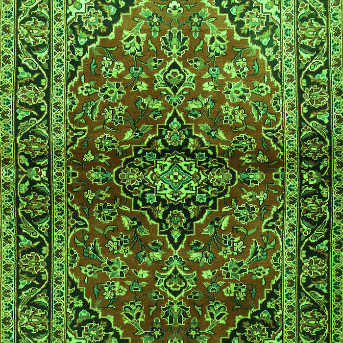 Medallion Green Traditional Rug, tr3124grn