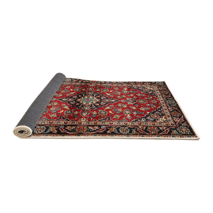 Sideview of Traditional Saffron Red Medallion Rug, tr3125