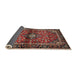 Sideview of Traditional Saffron Red Medallion Rug, tr3125