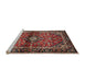 Sideview of Machine Washable Traditional Saffron Red Rug, wshtr3125