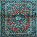 Square Medallion Light Blue Traditional Rug, tr3125lblu