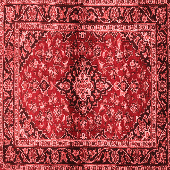 Machine Washable Medallion Red Traditional Rug, wshtr3125red