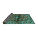 Sideview of Medallion Turquoise Traditional Rug, tr3125turq