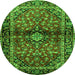 Machine Washable Medallion Green Traditional Area Rugs, wshtr3125grn