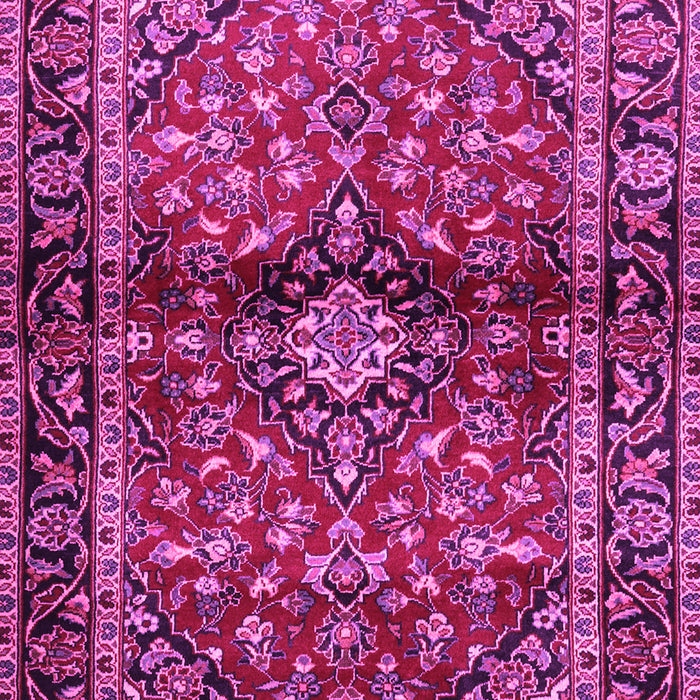 Machine Washable Medallion Pink Traditional Rug, wshtr3125pnk