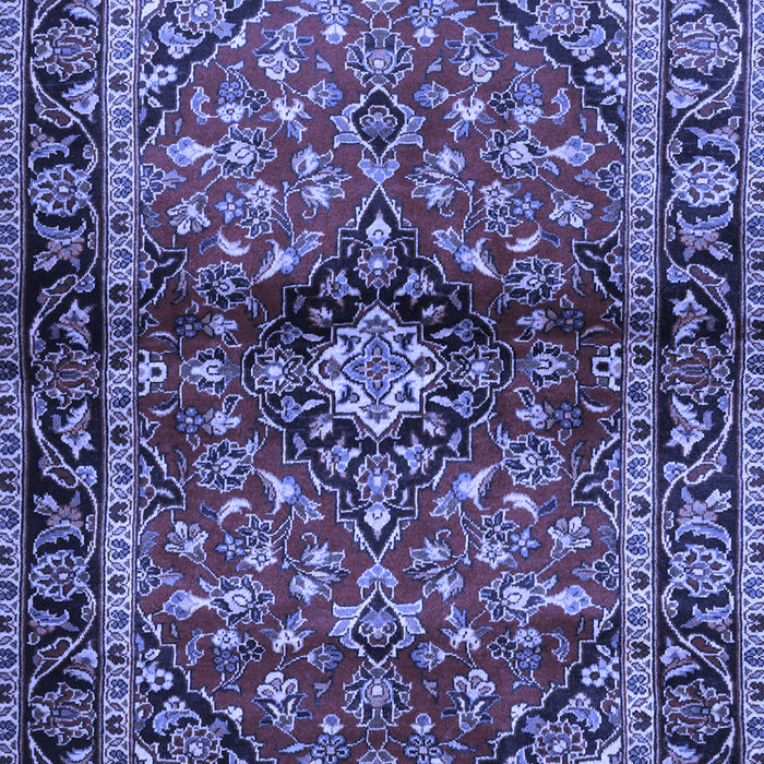Machine Washable Medallion Blue Traditional Rug, wshtr3125blu