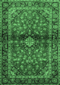 Medallion Emerald Green Traditional Rug, tr3125emgrn