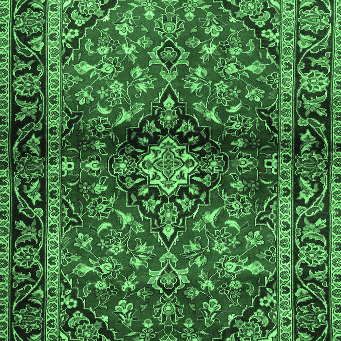 Medallion Emerald Green Traditional Rug, tr3125emgrn