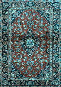 Medallion Light Blue Traditional Rug, tr3125lblu