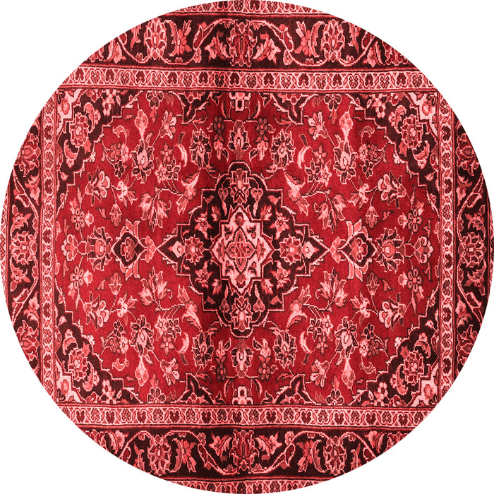 Machine Washable Medallion Red Traditional Rug, wshtr3125red
